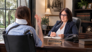 a picture of a woman finally found the Best car wreck lawyer in Georgia