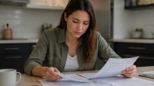 Woman reviewing documents about car wreck lawyer cost after an accident