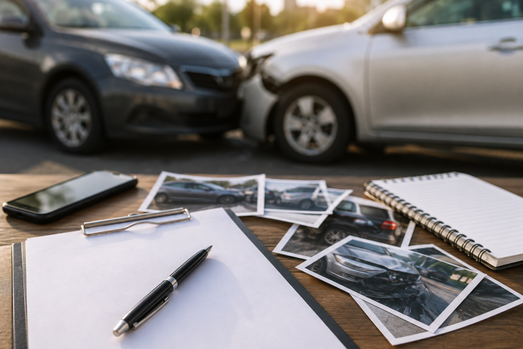Car accident claim without police report with accident documents and insurance evidence